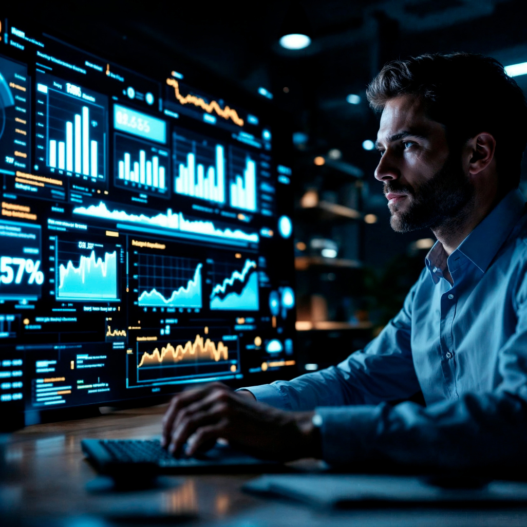 Our team collaborating on Microsoft solutions in a modern office environment